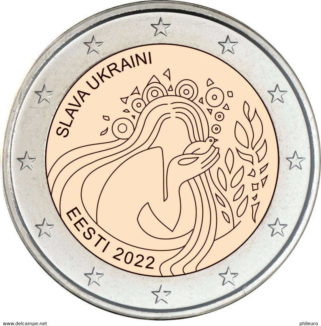 Estonie 2022 : 2€ Commémorative 'Ukraine Et Liberté' (BU En Coincard) - DISPONIBLE - Estland
