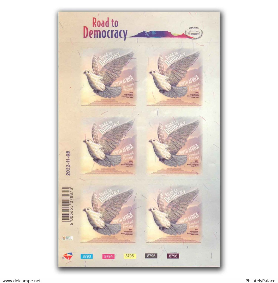 SOUTH AFRICA 2022 Road To Democracy Stamp Exhibition Sheetlet MNH , Pigeon, Bird (**) - Nuovi