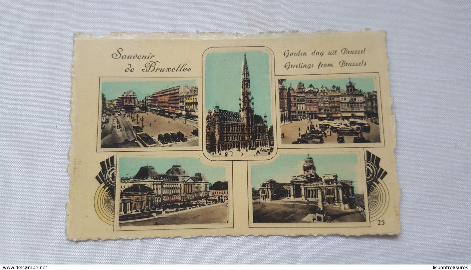 ANTIQUE POSTCARD BELGIUM BRUXELLES - DIFFERENT VIEWS SOUVENIR CIRCULATED 1950 - Panoramische Zichten, Meerdere Zichten