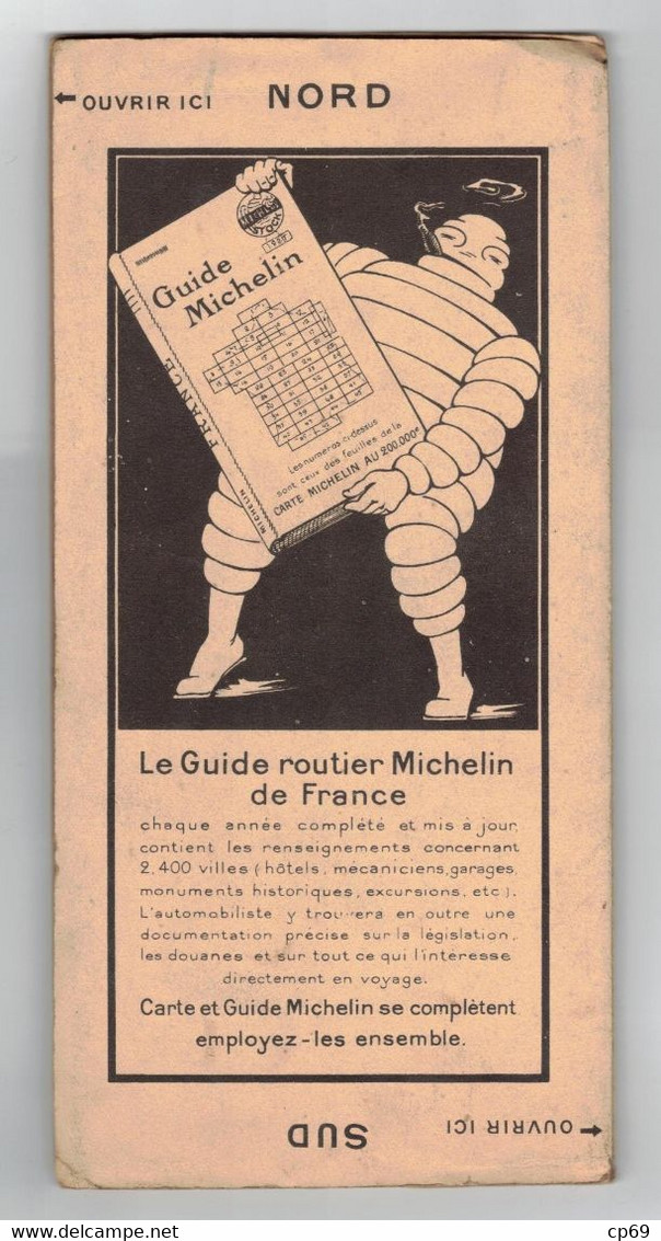 Ancienne Carte Routière Michelin Nord AMIENS-ARRAS N°3 Michelin & Cie ... Clermont-Ferrand Pneu Bibendum Caoutchouc B.E - Wegenkaarten