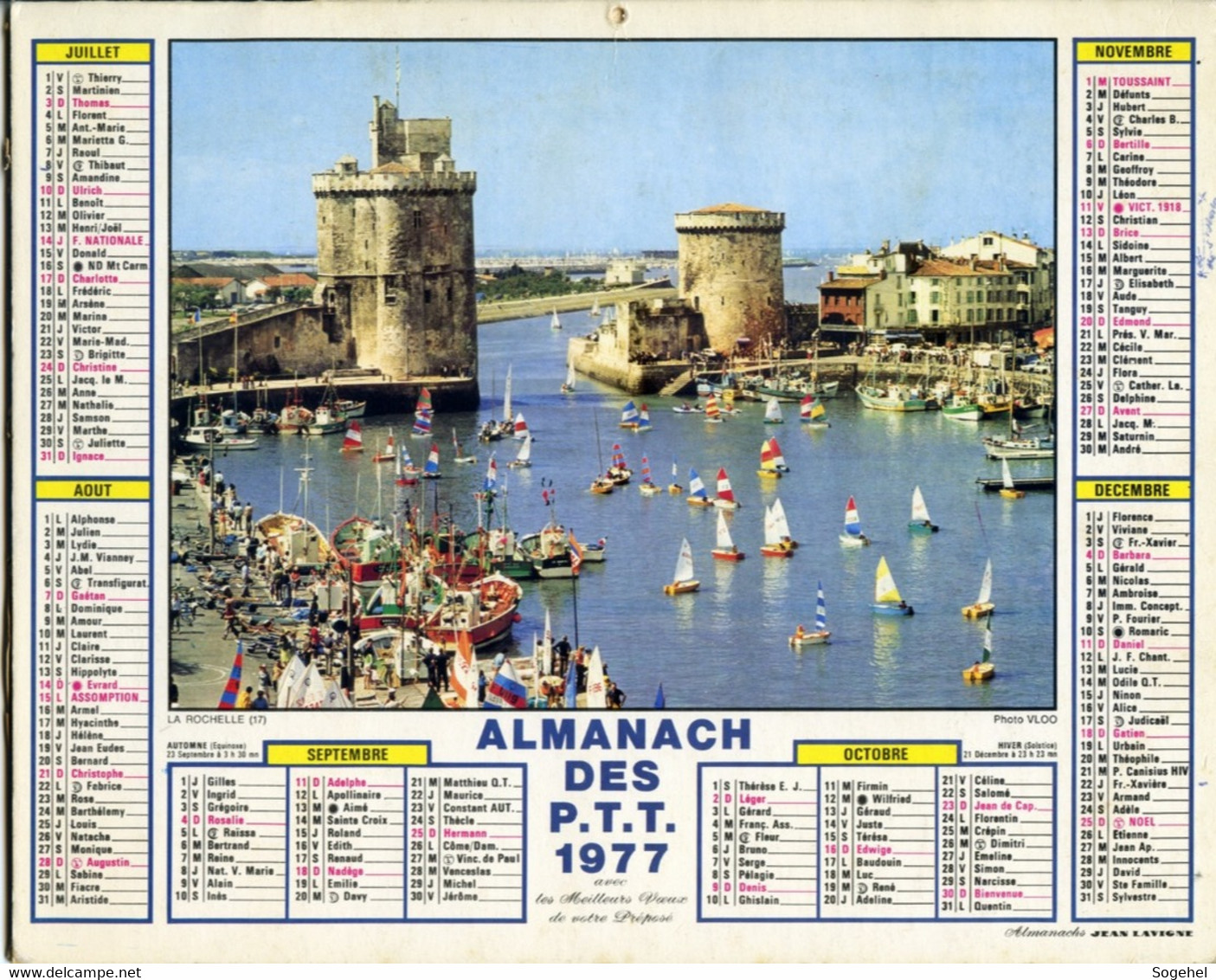 Almanach PTT - Jean Lavigne - Région Parisienne - 1977 - Big : 1971-80