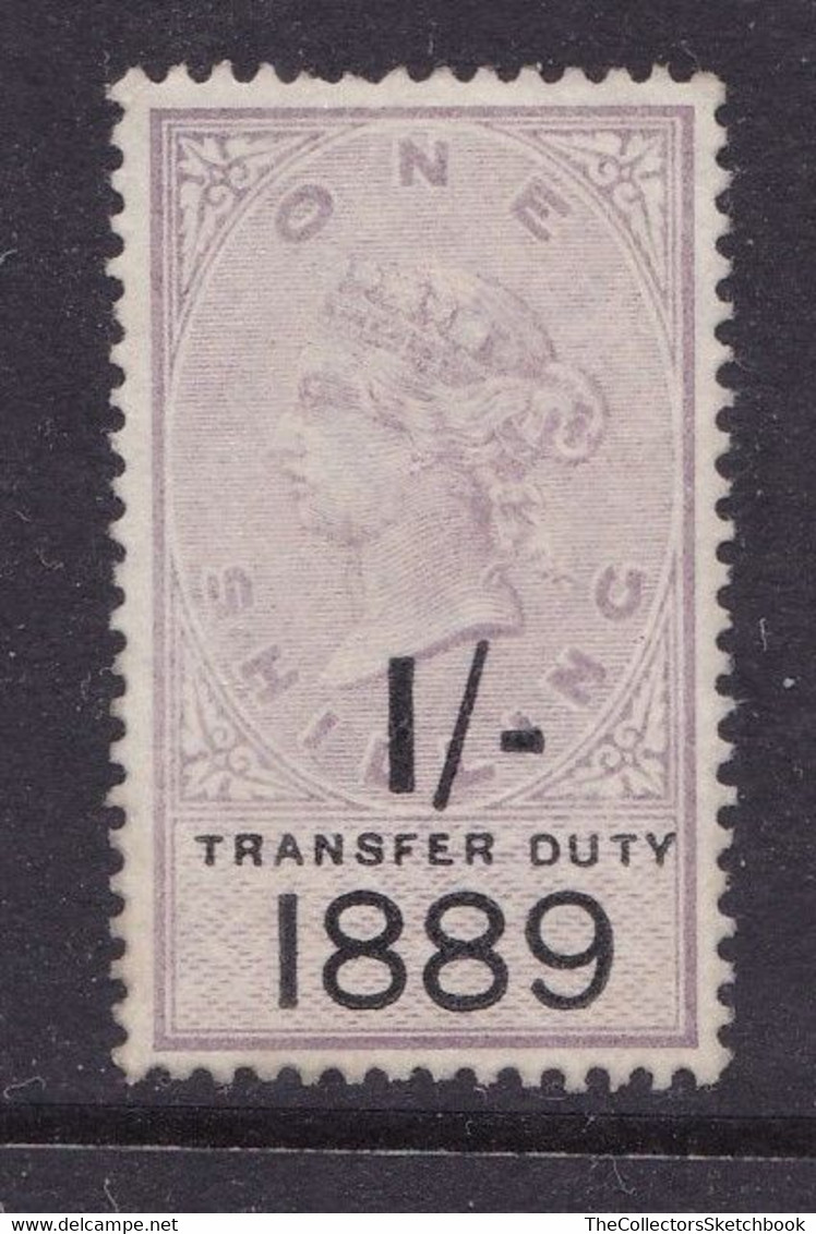 GB Fiscal/ Revenue Stamp.  Transfer Duty 1/-  No Gum - Revenue Stamps