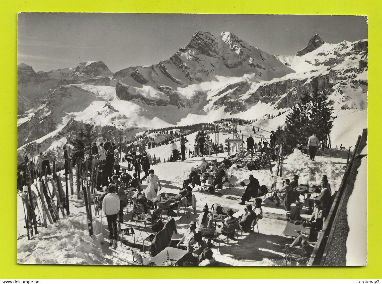 Glaris Hôtel Alpina 8784 Braunwald Blick Vom Gumen Gegen Tödi U. Ortstock Skieurs Foto Fred Barbier - Braunwald