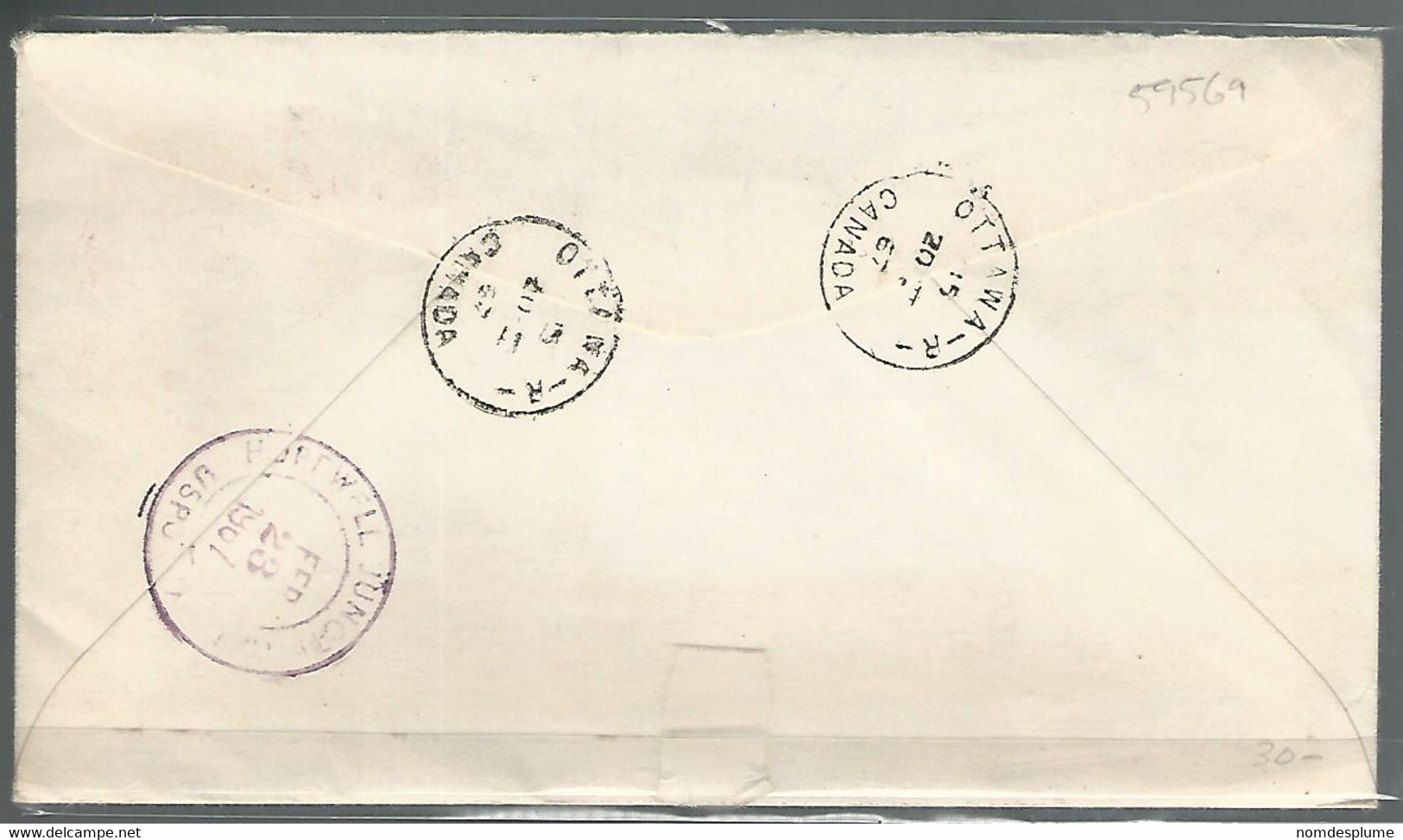 59569) Canada Registered Postmark Cancel Ottawa1967 - Recommandés