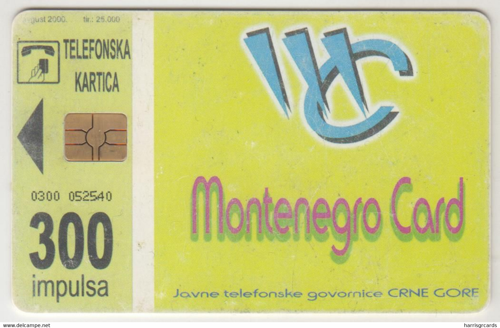 MONTENEGRO - Mo4U, Chip:GEM5 (Red), 300 Units ,Tirage 25.000, Used - Montenegro