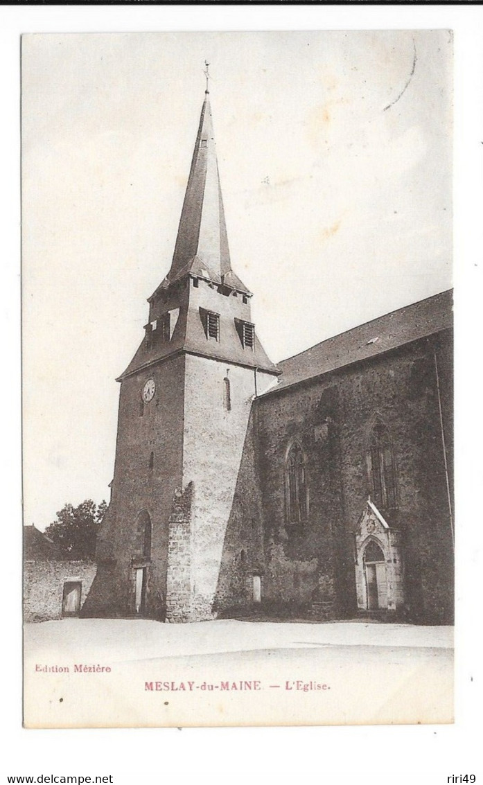 CPA 53 MESLAY-DU-MAINE, L'Eglise, Voyagée 1935 - Meslay Du Maine