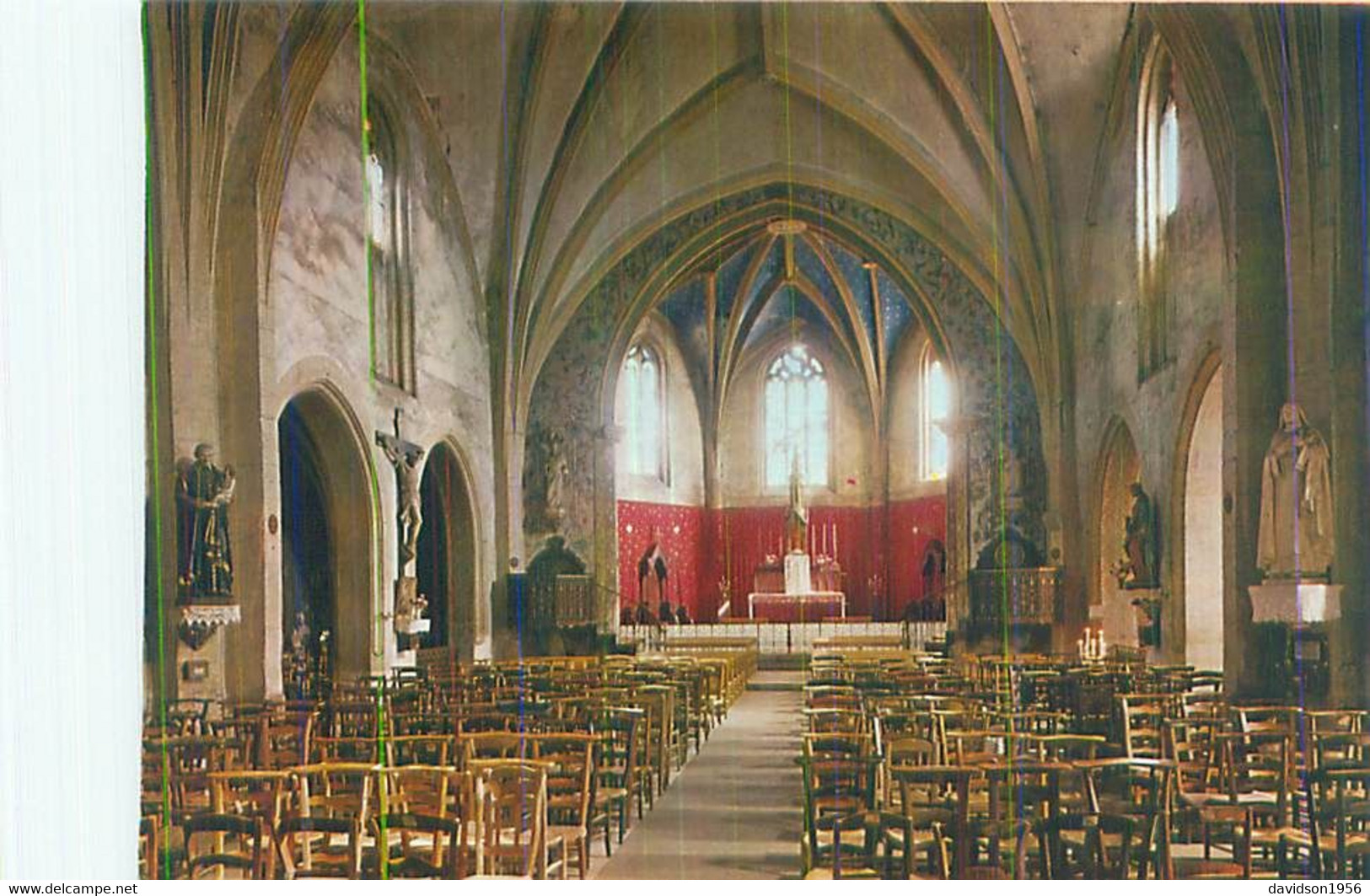 Cpsm -    Sabres - Intérieur De L ' église        AX694 - Sabres