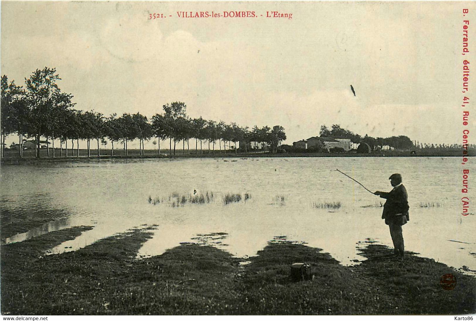 Villars Les Dombes * Vue Sur L'étang * Pêche à La Ligne Pêcheur - Villars-les-Dombes