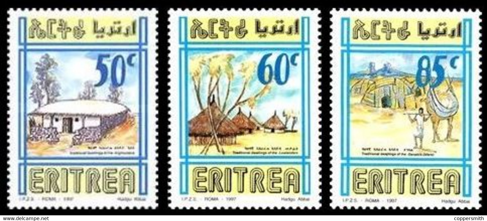 (045) Eritrea  Culture / Traditional Houses / 1998  ** / Mnh  Michel 188-190 - Erythrée