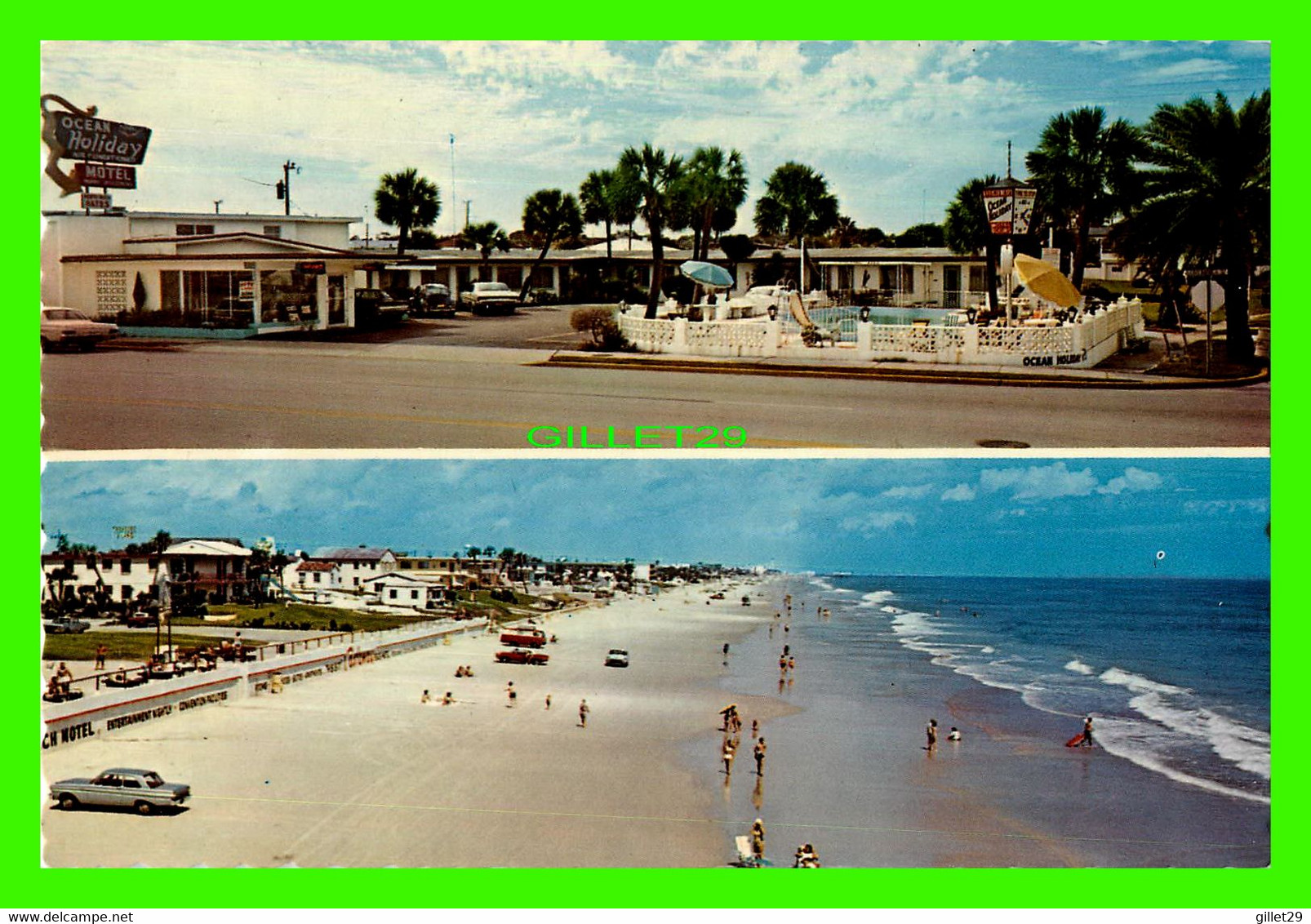 DAYTONA BEACH, FL - OCEAN HOLIDAY MOTEL - DEXTER PRESS INC - PUB BY JOHN G. VON - 2 MULTIVUES - - Daytona