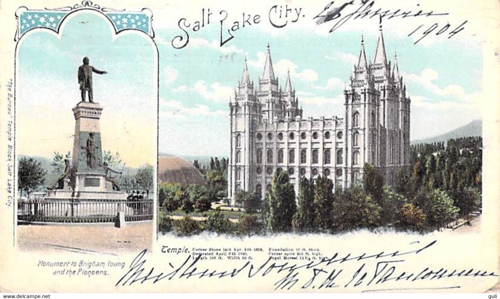 Amérique > Etats-Unis > UT - Utah > Salt Lake City TEMPLE Monument To Brigham Young And The Pioneers*PRIX FIXE - Salt Lake City