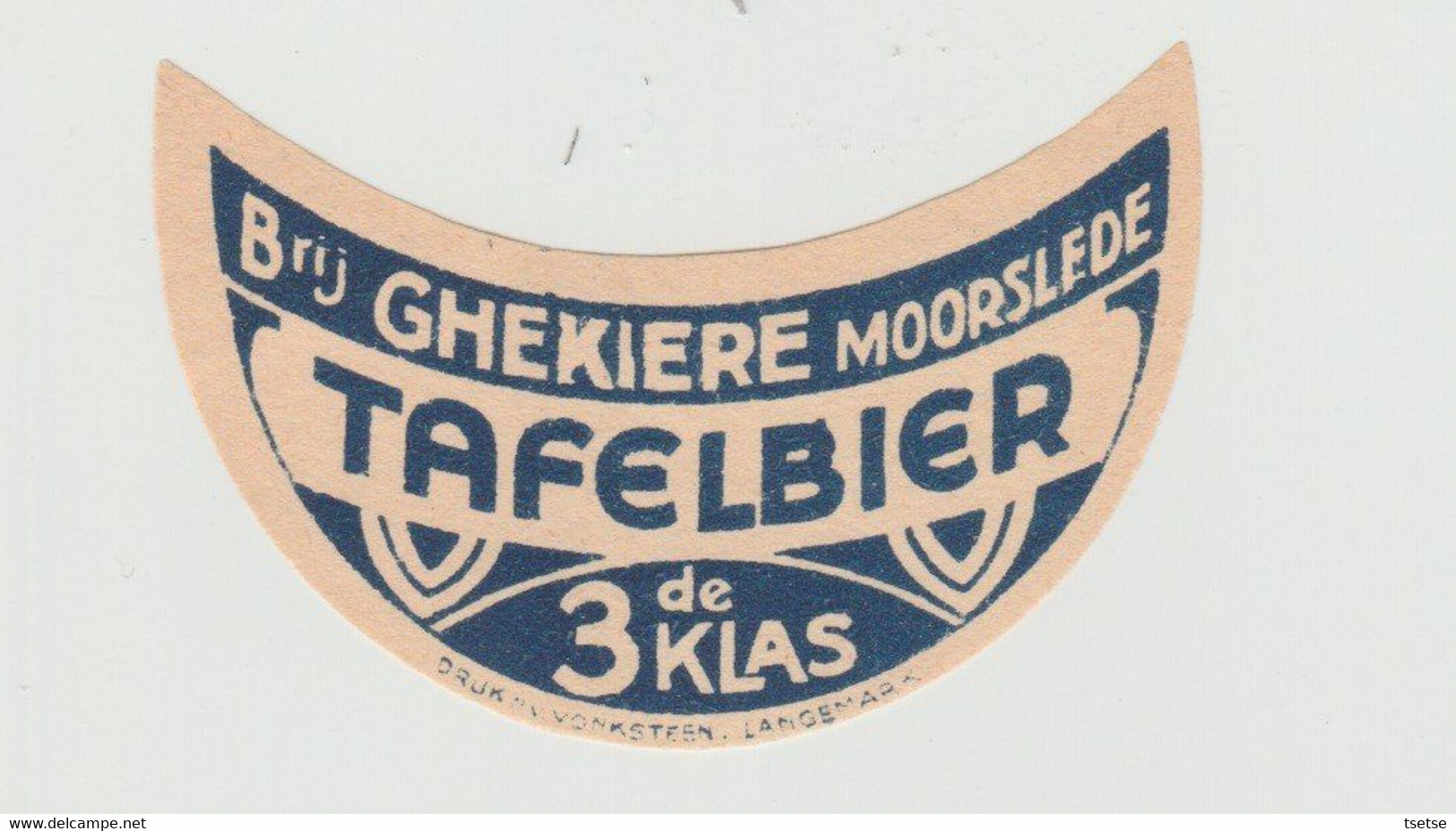 Ancienne étiquette Bière /  Oud Bieretiket - Tafelbier 3 De Klas -Brouwerij Ghekiere, Moorslede - Moorslede