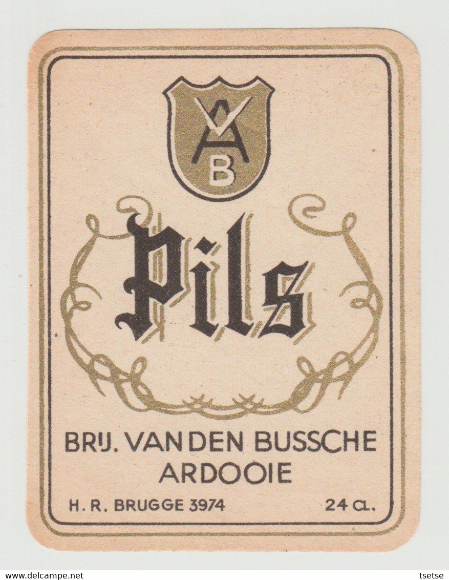 Ancienne étiquette Bière /  Oud Bieretiket - Pils A.V.B - Brouwerij Vanden Bussche , Ardooie - Ardooie