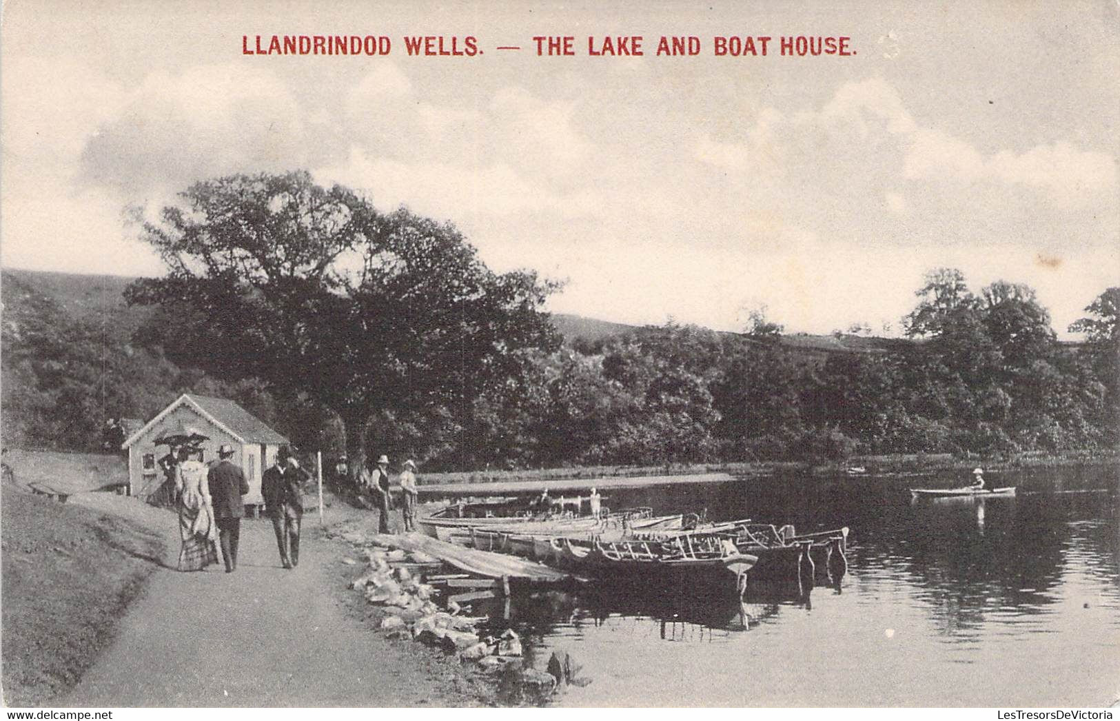 CPA Royaume Unis - Pays De Galles - Llandrindod Wells - The Lake Boat House - E. & S. Art Publishers - Animée - Bateau - Other & Unclassified