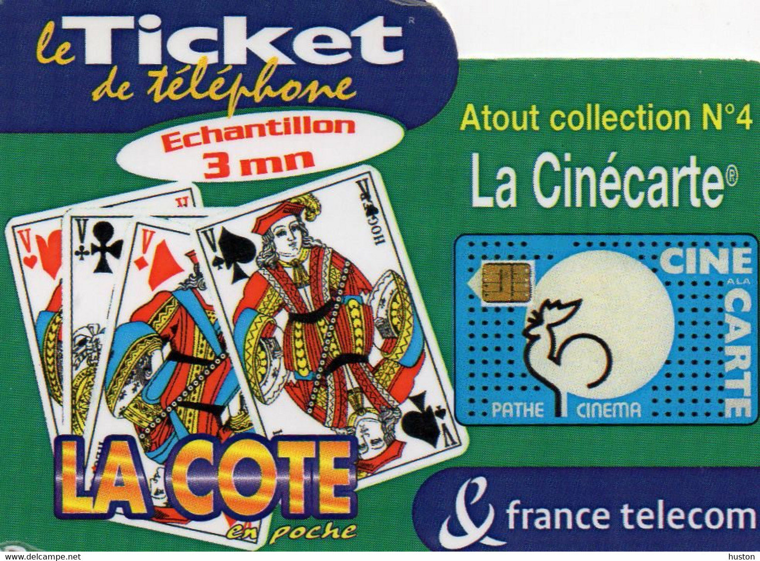 TICKET TELEPHONE, ECHANTILLON 3 MN - N° 4 - NON GRATTEE - Tirage 2000 Ex - Biglietti FT