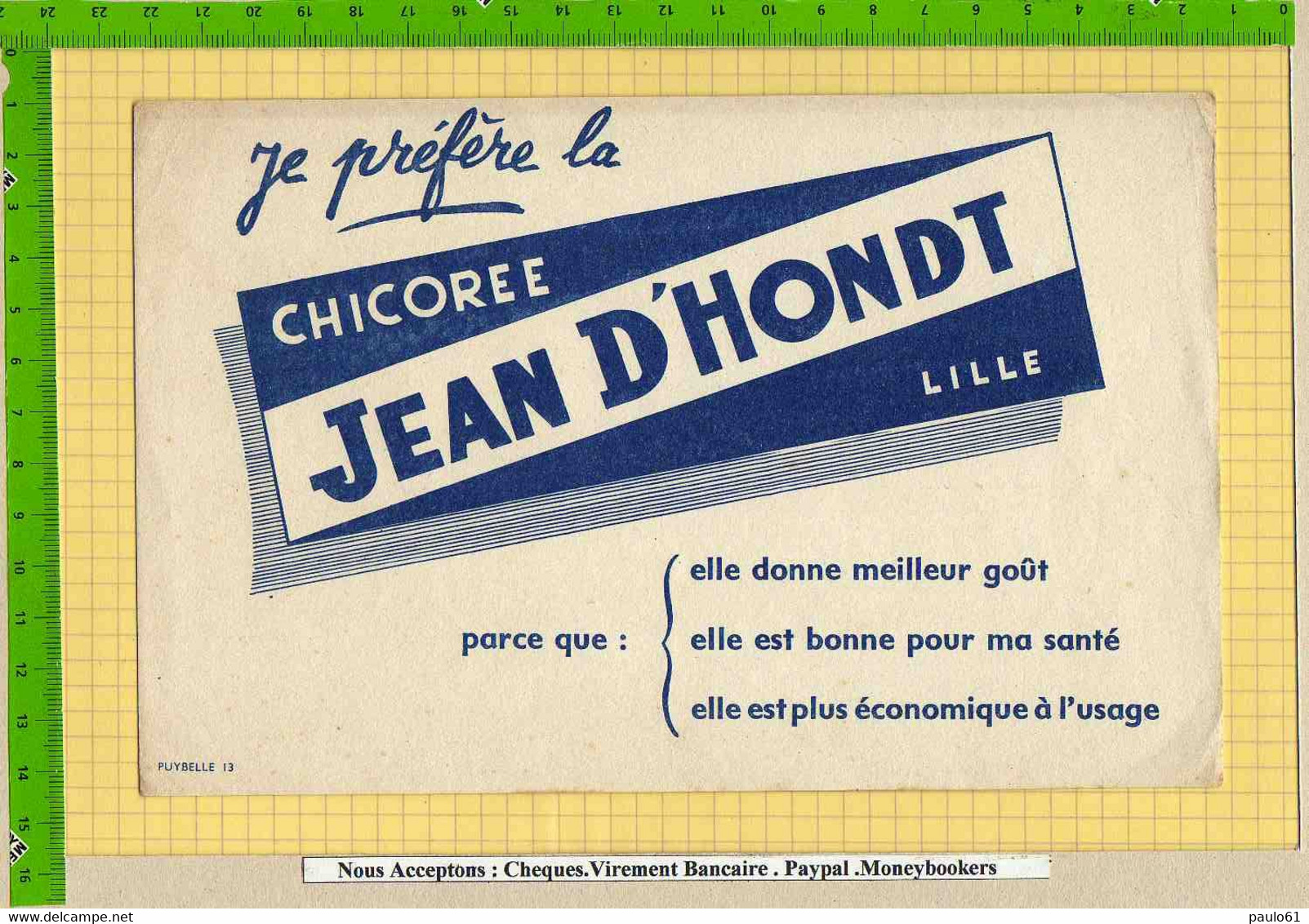 BUVARD :Je Prefere La Chicorée D'Hondt - Café & Thé