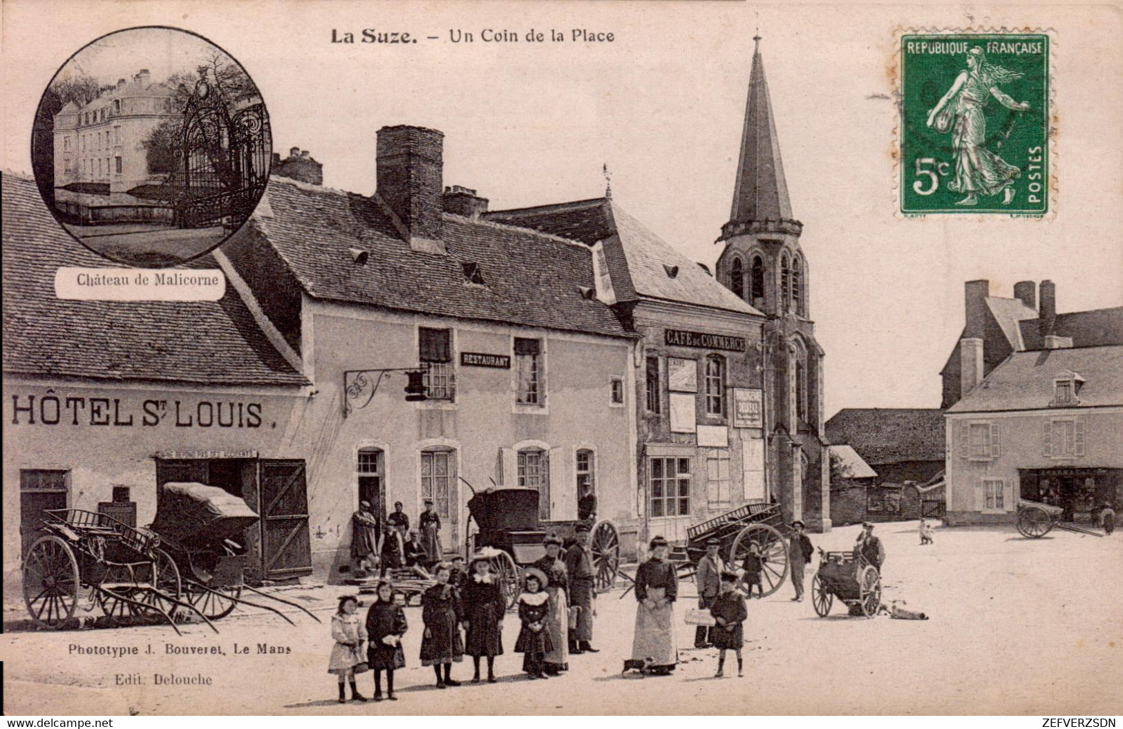 72 LA SUZE SUR SARTHE  LE MANS MAMERS UN COIN DE LA PLACE HOTEL - La Suze Sur Sarthe