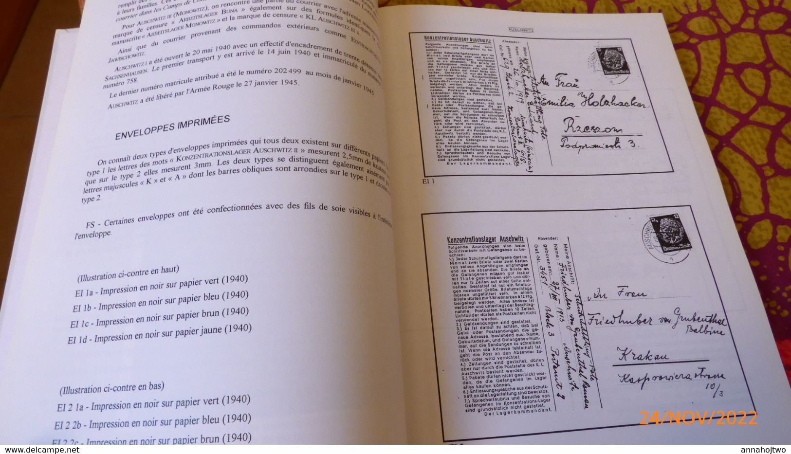 LE COURRIER DES CAMPS DE CONCENTRATION-Marques & documents postaux 1933-1945-Classement par camp,déportés/ J.Lajournade