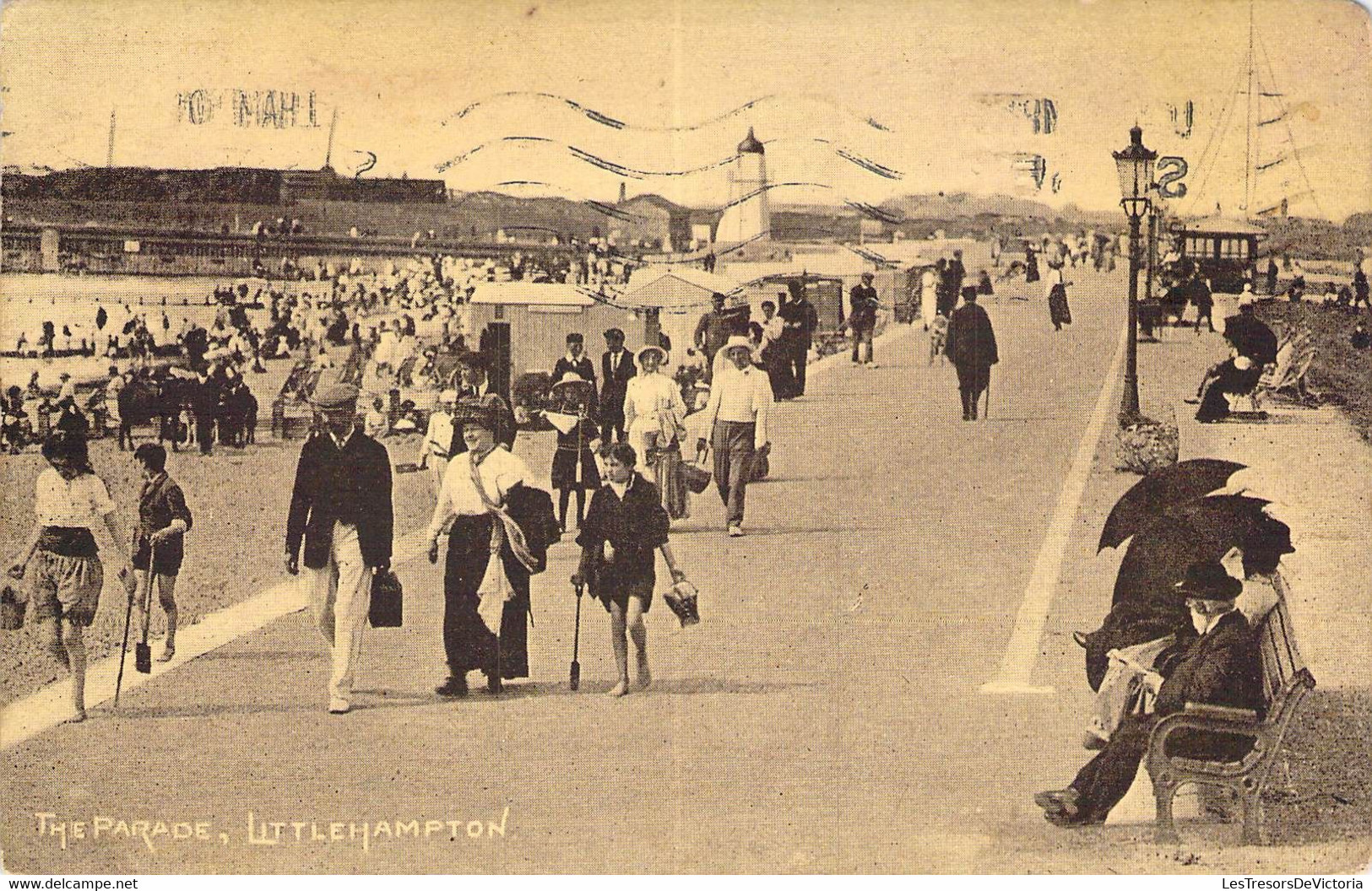 CPA Royaume Unis - Angleterre - The Parade - LittleHampton - The Arun Series - Oblitérée 23 Août 1928 - Animée - Plage - Autres & Non Classés