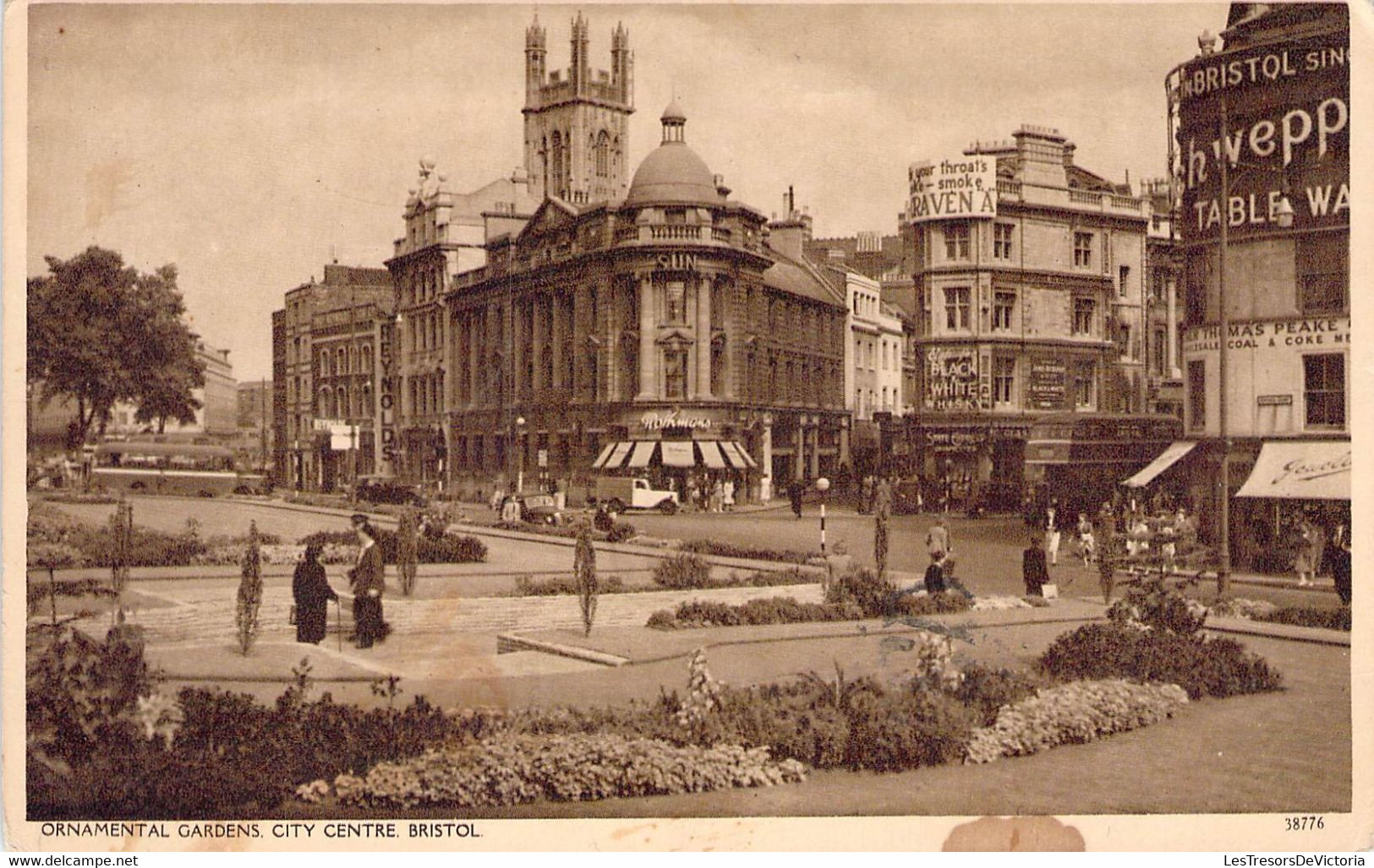 CPA Royaume Unis - Angleterre - Bristol - Ornamental Gardens - City Center - Oblitérée - Envoyé Vers Athènes - Grèce - Bristol