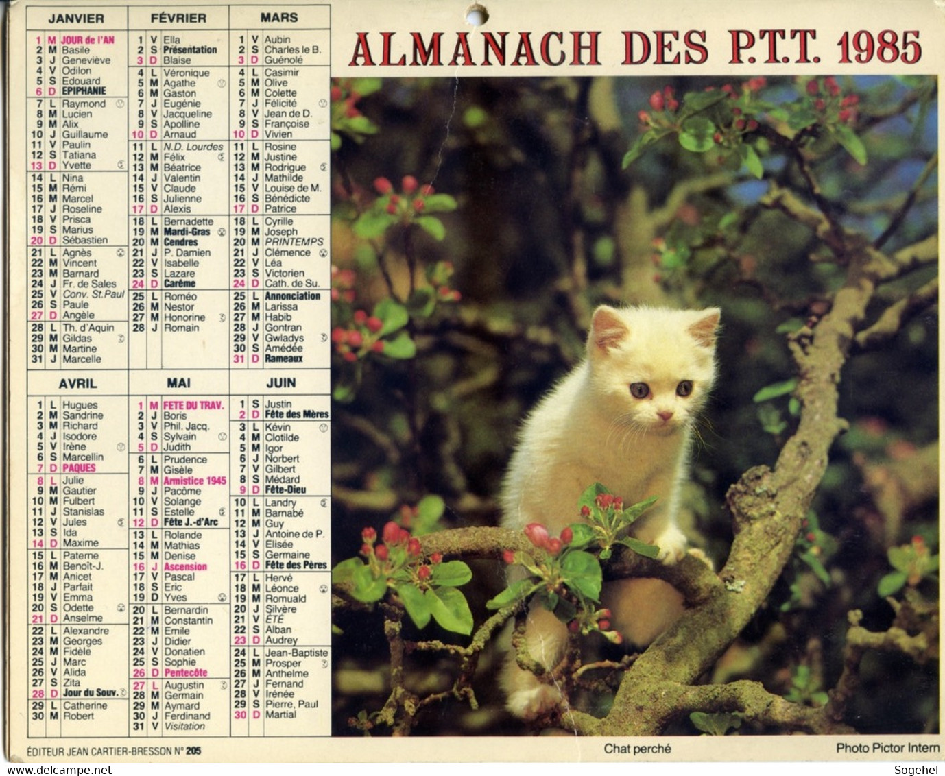 Almanach PTT - Jean Cartier-Bresson - 1985 - Yvelines - Formato Grande : 1981-90