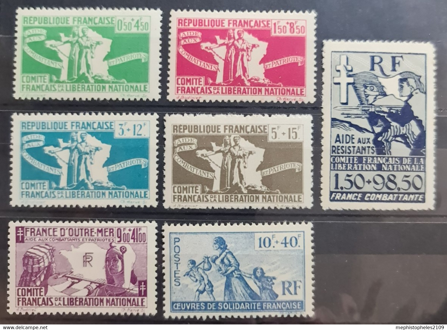 COLONIES FRANCAISES 1943 - MNH - YT 60-64, 65a, 66 - Sonstige & Ohne Zuordnung