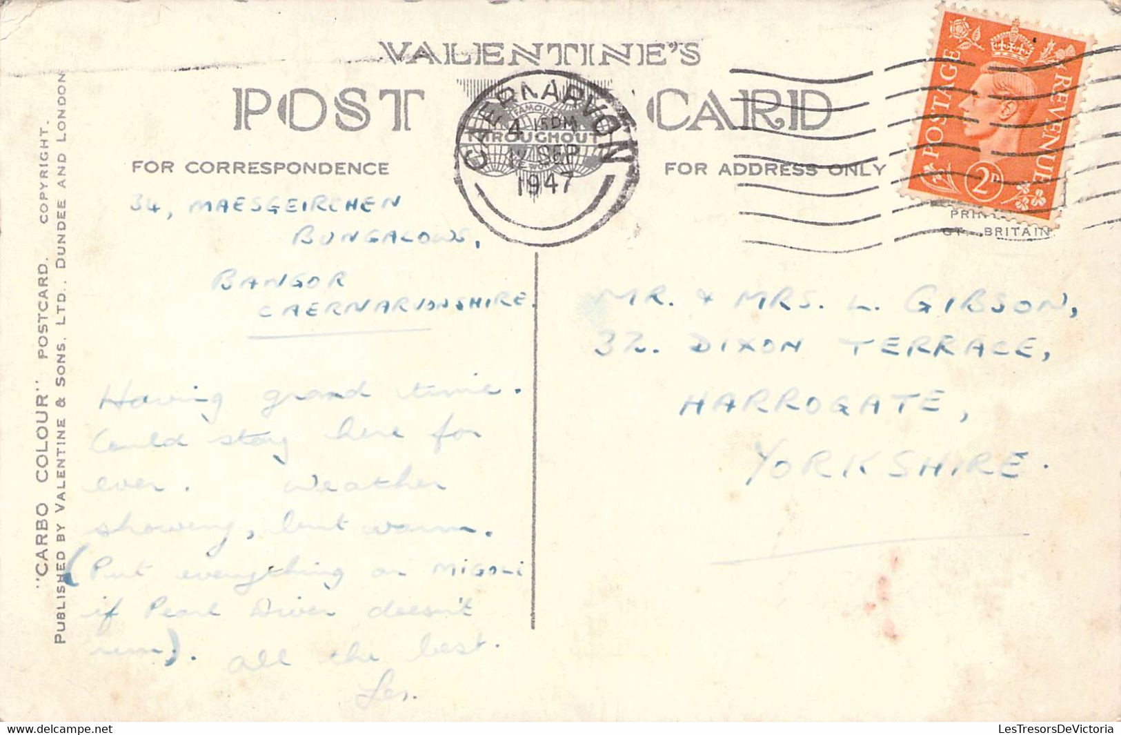 CPA Royaume Uni - Pays De Galles - Caernarvonshire - Caernavon - Castle & Square - Carbo Colour - Valentine & Sons Ltd. - Caernarvonshire