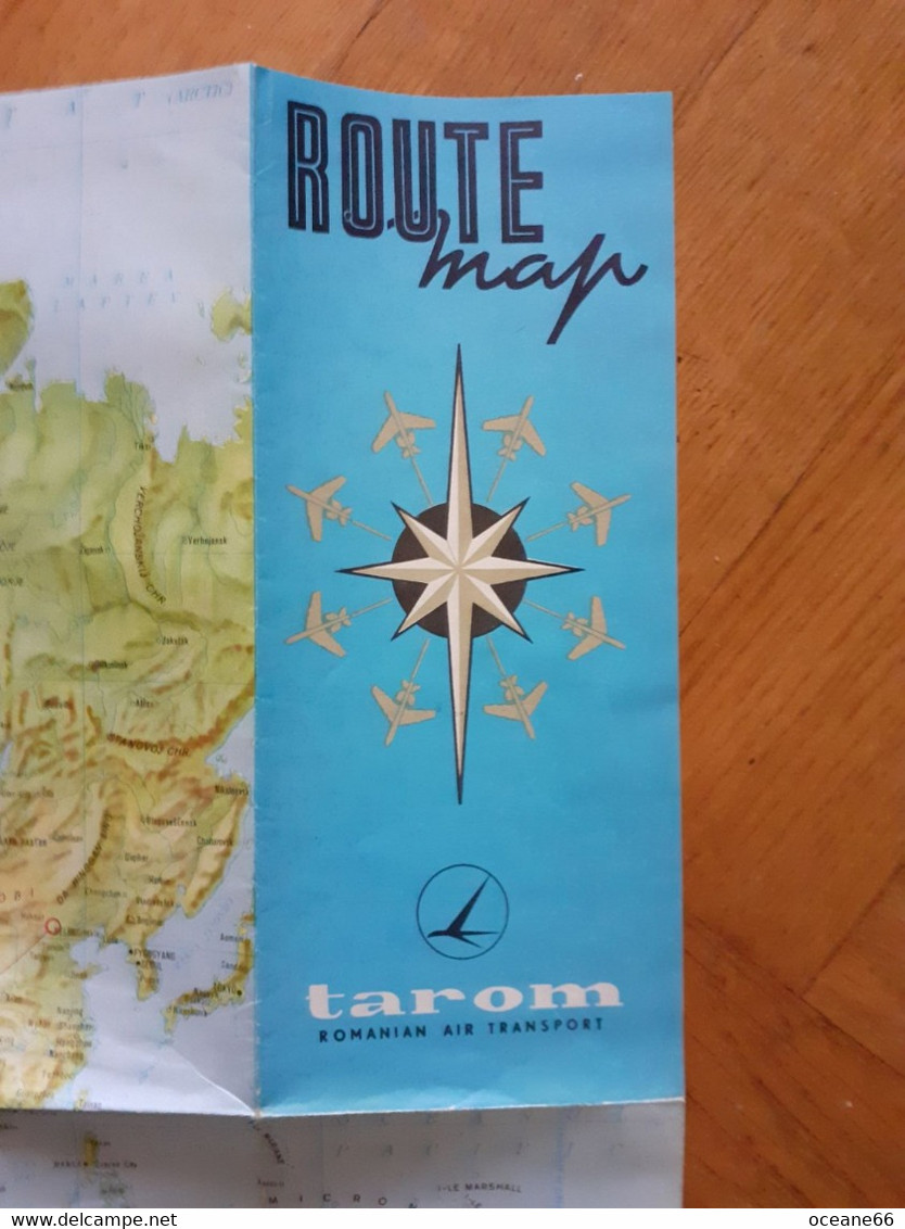 Route Map Tarom Romanian Air Transport Carte - Werbung