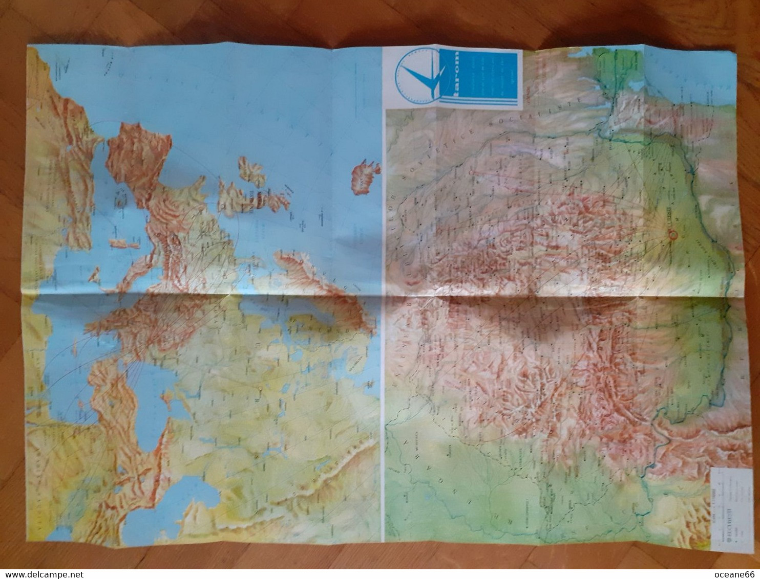 Route Map Tarom Romanian Air Transport Carte - Publicités