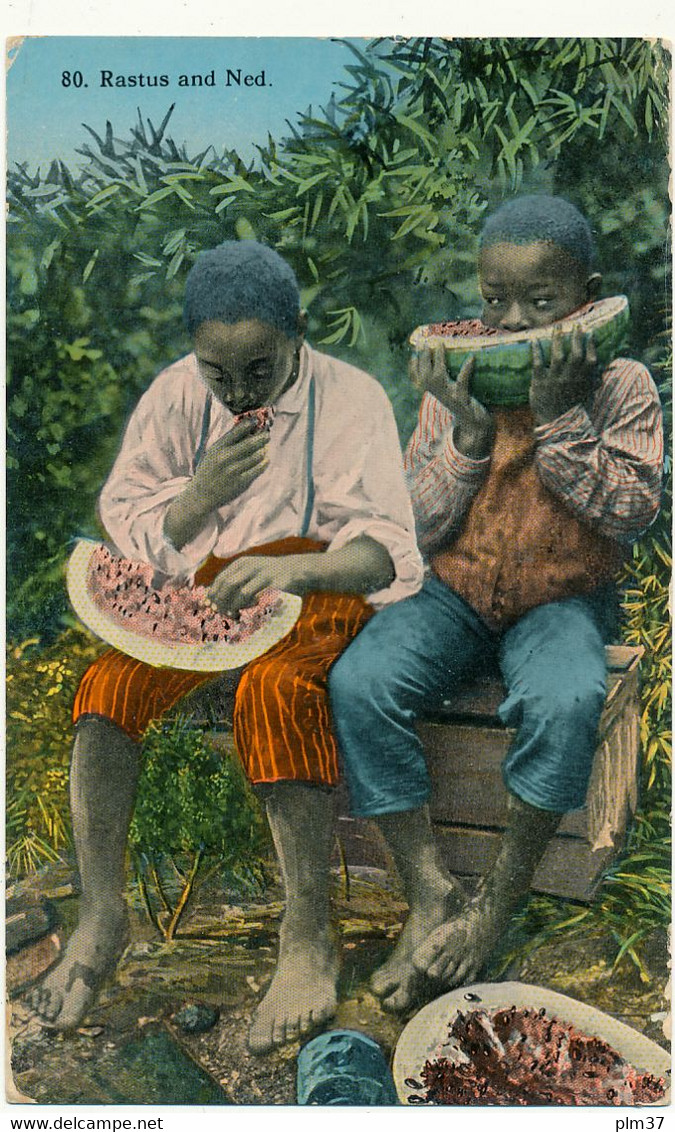 BLACK AMERICANA - Rastus And Ned, Watermelon - Black Americana