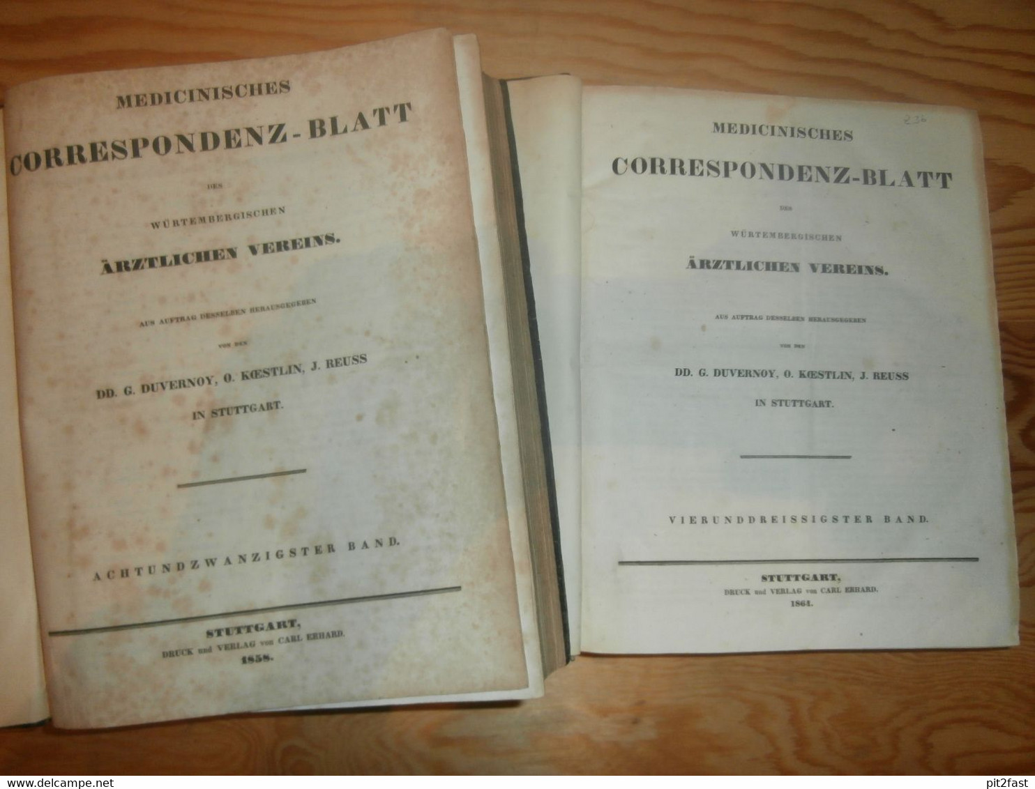 4 Uralte Bücher , 1850 - 1865 , Medizin Correspondenzblatt Würtemberg , Arzt , Krankenhaus !!! - Packages