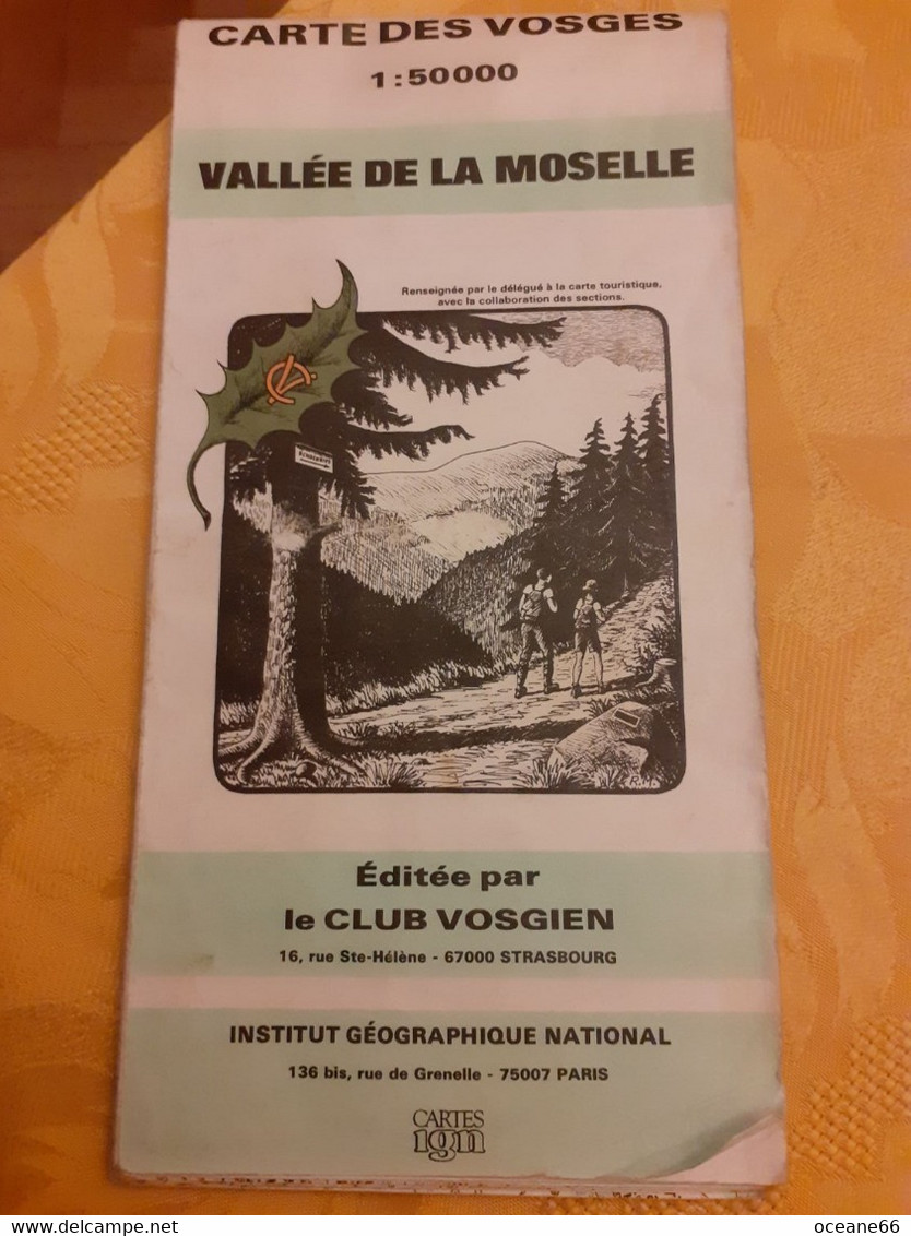 Carte Des Vosges Vallée De La Moselle 1:50000 Ign Club Vosgien - Cartes Topographiques