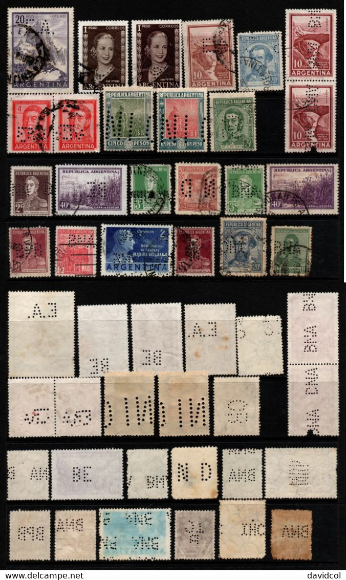 0251- ARGENTINA - NICE LOT X 24 PERFIN STAMPS - Collections, Lots & Series