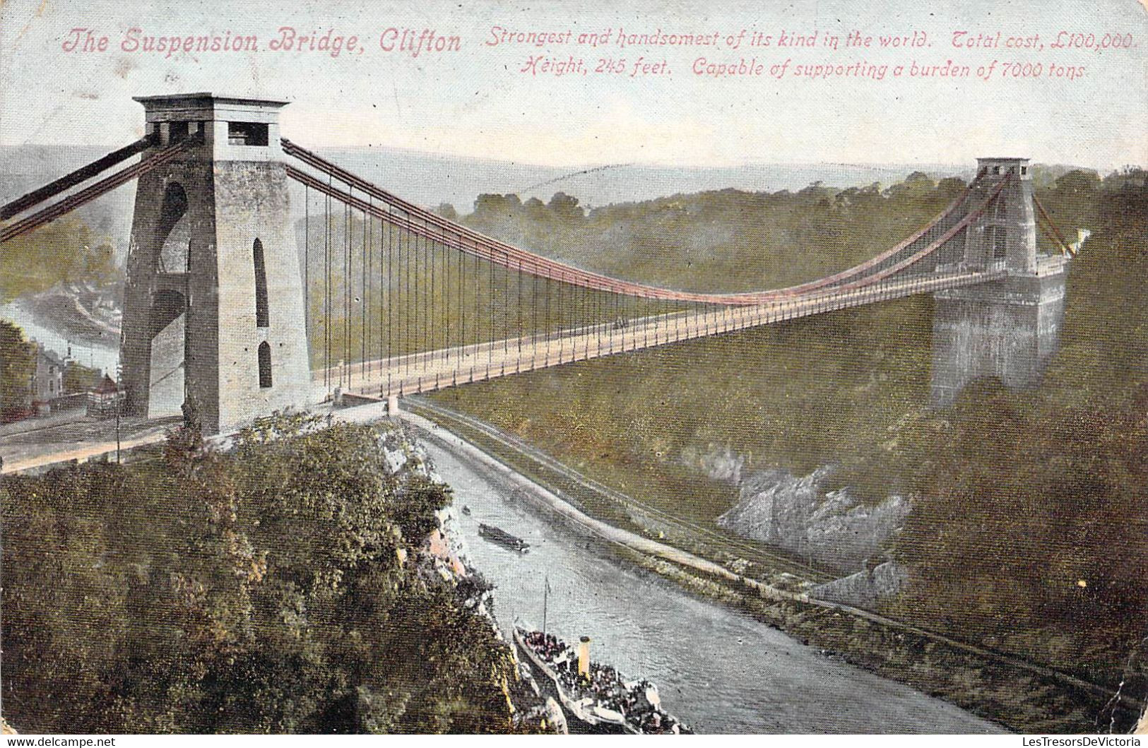 CPA Royaume Unis - Angleterre - Bristol - The Suspension Bridge - Clifton - Valentine's Series - Oblitérée Dawlish 1905 - Bristol