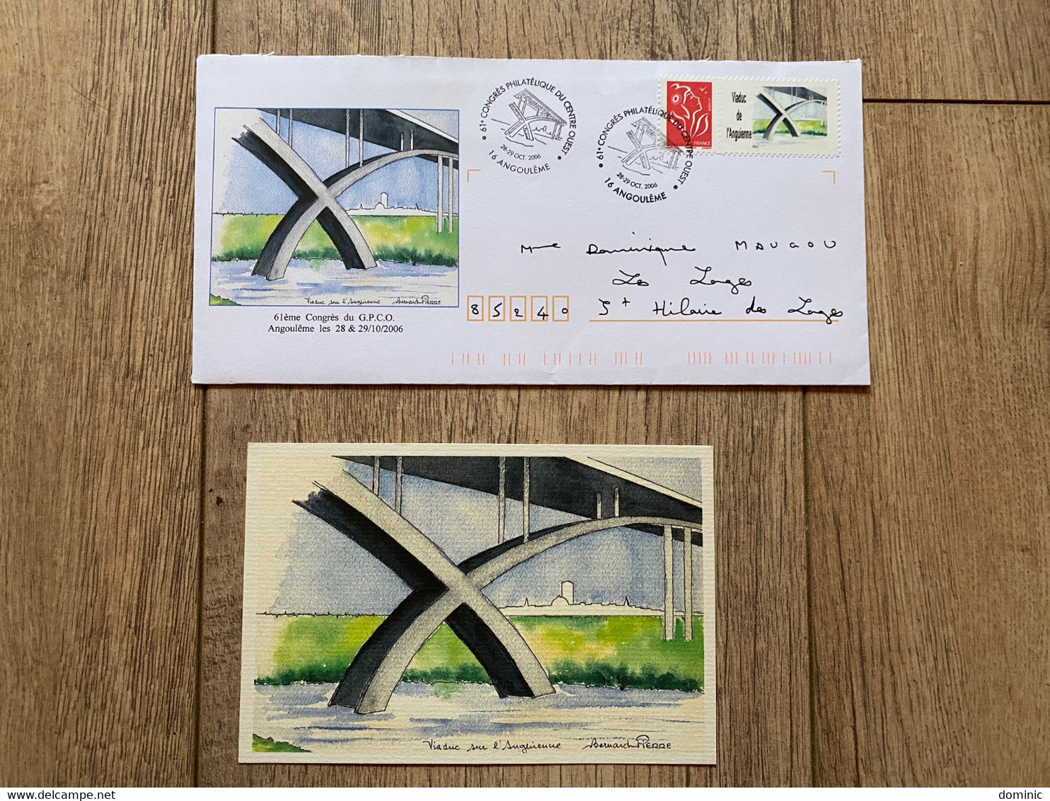 1 Carte+1enveloppe Avec Timbres Personnalisés Viaduc De L’Anguienne - Covers & Documents