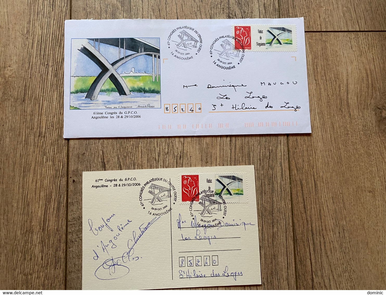 1 Carte+1enveloppe Avec Timbres Personnalisés Viaduc De L’Anguienne - Brieven En Documenten