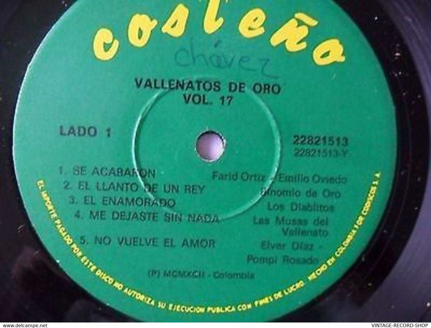 VALLENATO DE ORO VOL.17 VARIOS VALLENATOS VINYL TREASURES - Musiques Du Monde