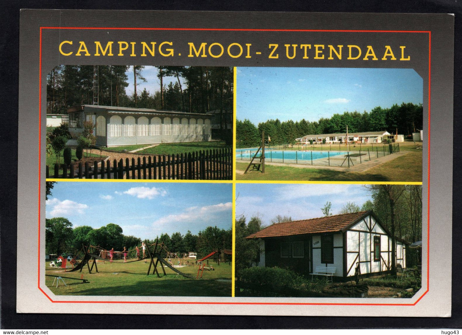 (RECTO / VERSO) ZUTENDALL - CAMPING MOOI ZUTENDAAL - MULTIVUES - BEAU TIMBRE ET FLAMME 100 JAAR STEEKOOL - CPM GF - Zutendaal