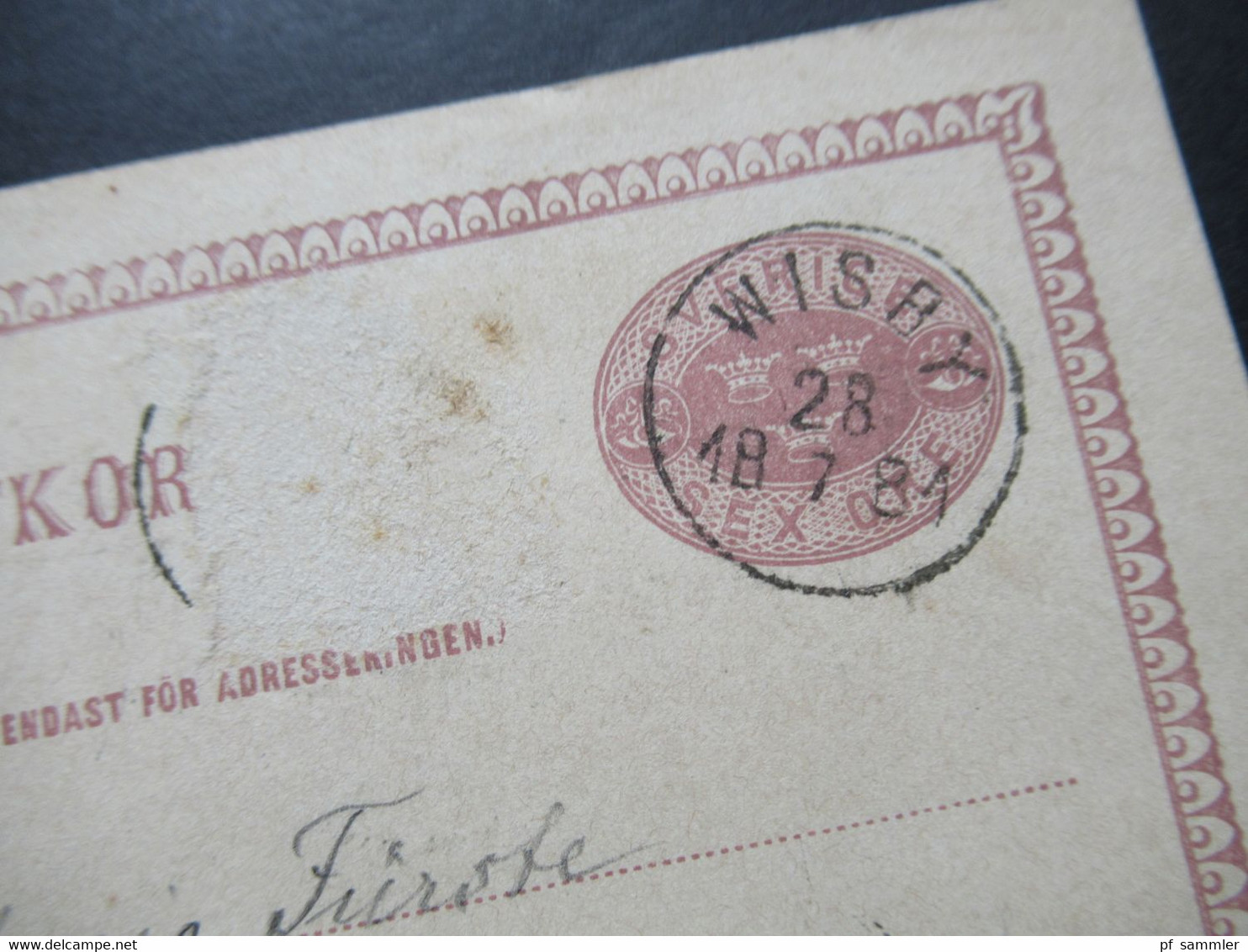 Schweden 1881 Ganzsache Auslandsverwendung Nach Deutschland Stempel Wisby / Zusatzfrankatur Abgelöst!!! - Postal Stationery