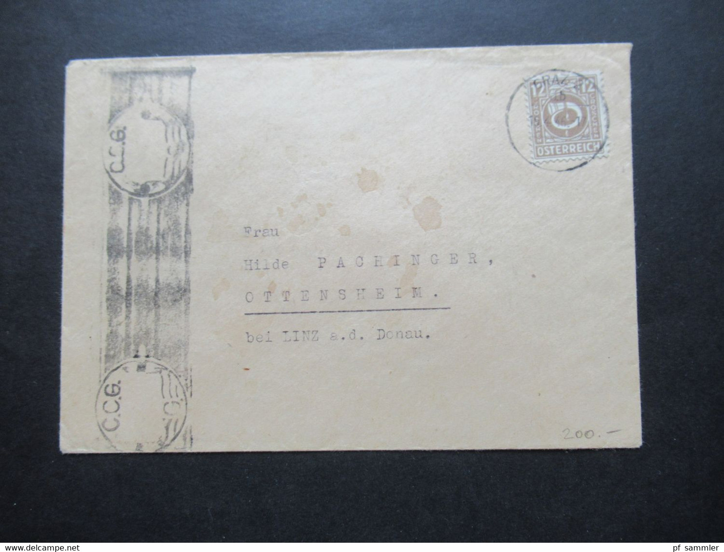 Österreich 19.4.1946 Posthorn Nr.728 EF Graz - Ottenstein Mit Zensurstempel C.C.G. G./ Zensurbeleg - Lettres & Documents