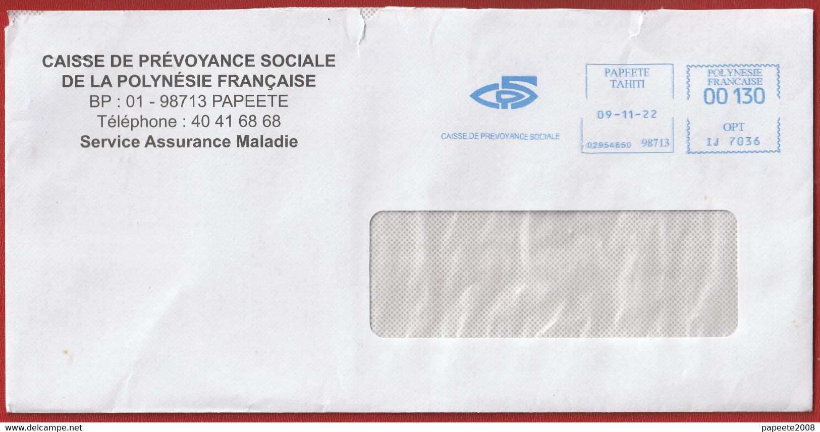 Polynésie Française / Tahiti - 1 Enveloppe / Timbrée En Novembre 2022 / Papeete / CPS - Used Stamps