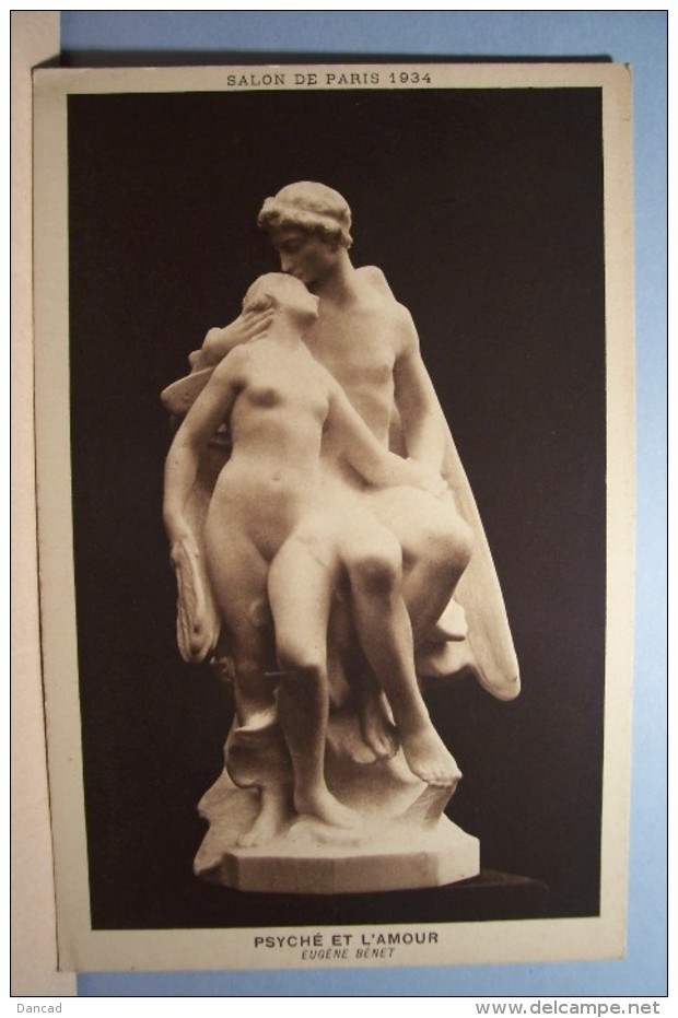 PSYCHE -et-L'AMOUR  Par EUGENE BENET   -- NU  -- ( Pas De Reflet Sur L'original ) - Sculptures