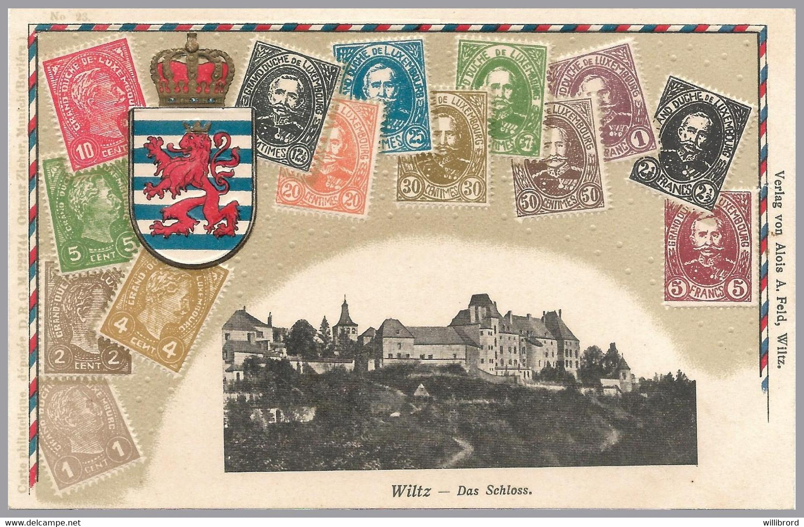 LUXEMBOURG - Zieher Stampcard - Wiltz View - Unused - Pristine Colors - 1891 Adolphe Voorzijde