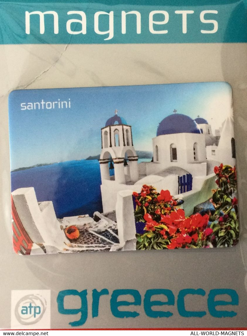 Santorini, Cyclades Magical Forms Fridge Magnet Souvenir, Greece - Turismo