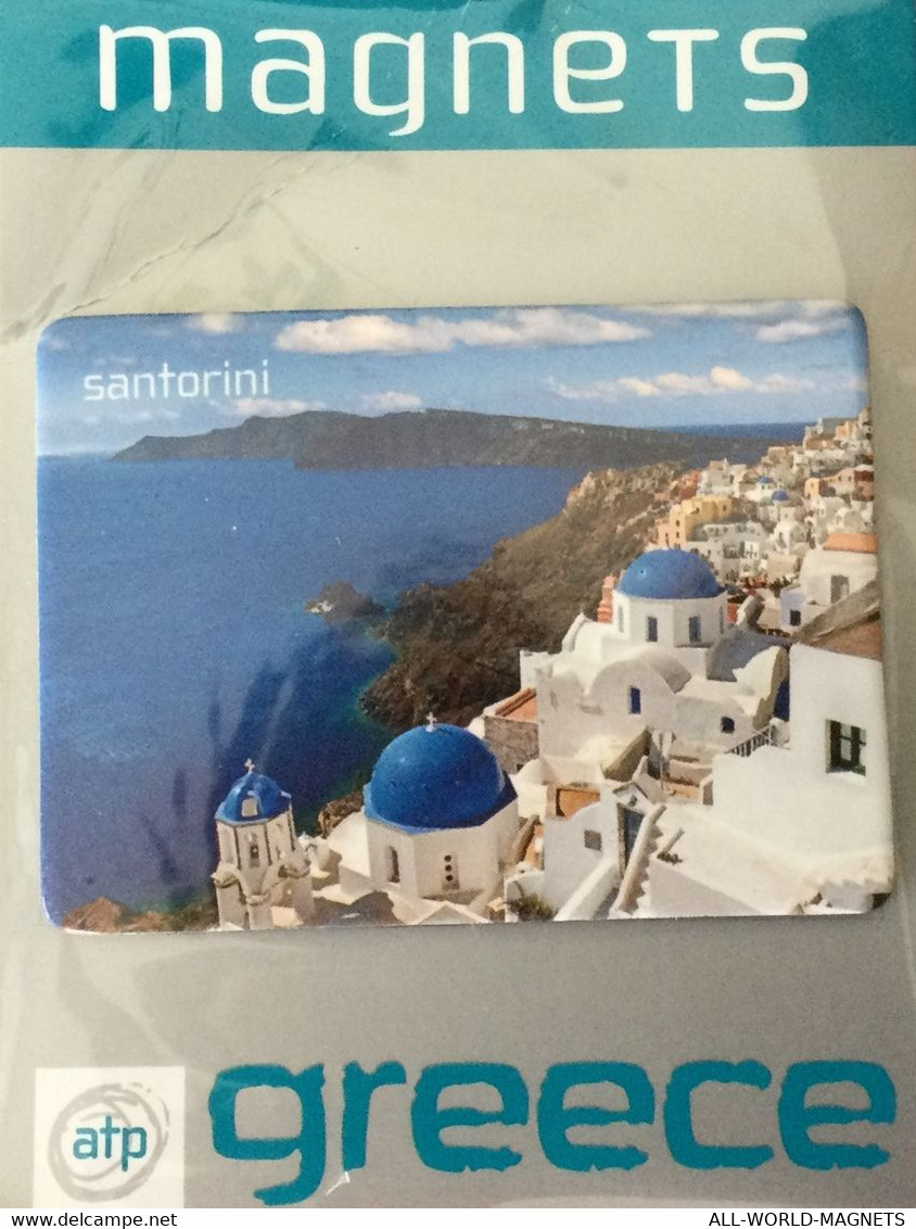 Santorini Thera Cyclades Aegean Sea View, Fridge Magnet Souvenir, Greece - Magnetos