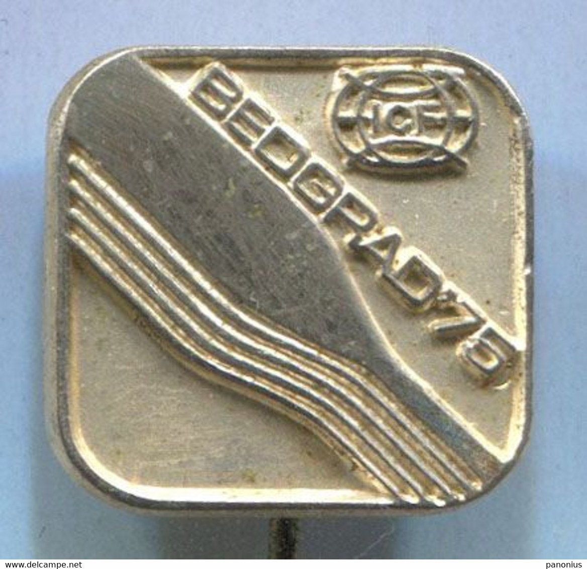 Rowing Kayak Canoe - ICF World Championship 1975. Belgrade Yugoslavia, Vintage Pin Badge Abzeichen - Aviron