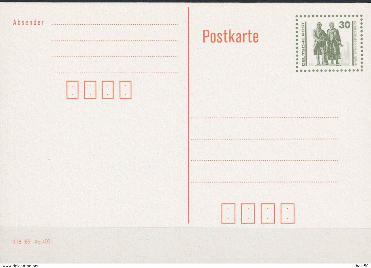 DDR GDR RDA - Postkarte   (MiNr: P 107 I) 1990 - Wie Ausgegeben - Postcards - Mint