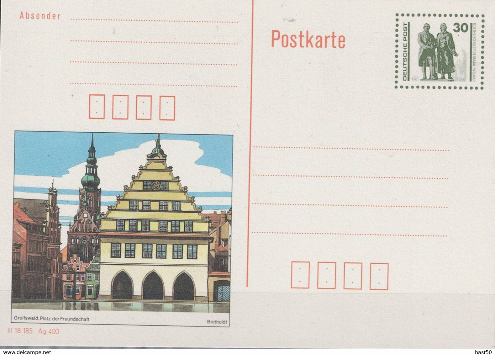 DDR GDR RDA - Bildpostkarte Greifswald (MiNr: P 109/01) 1990 - Wie Ausgegeben - Postkarten - Ungebraucht