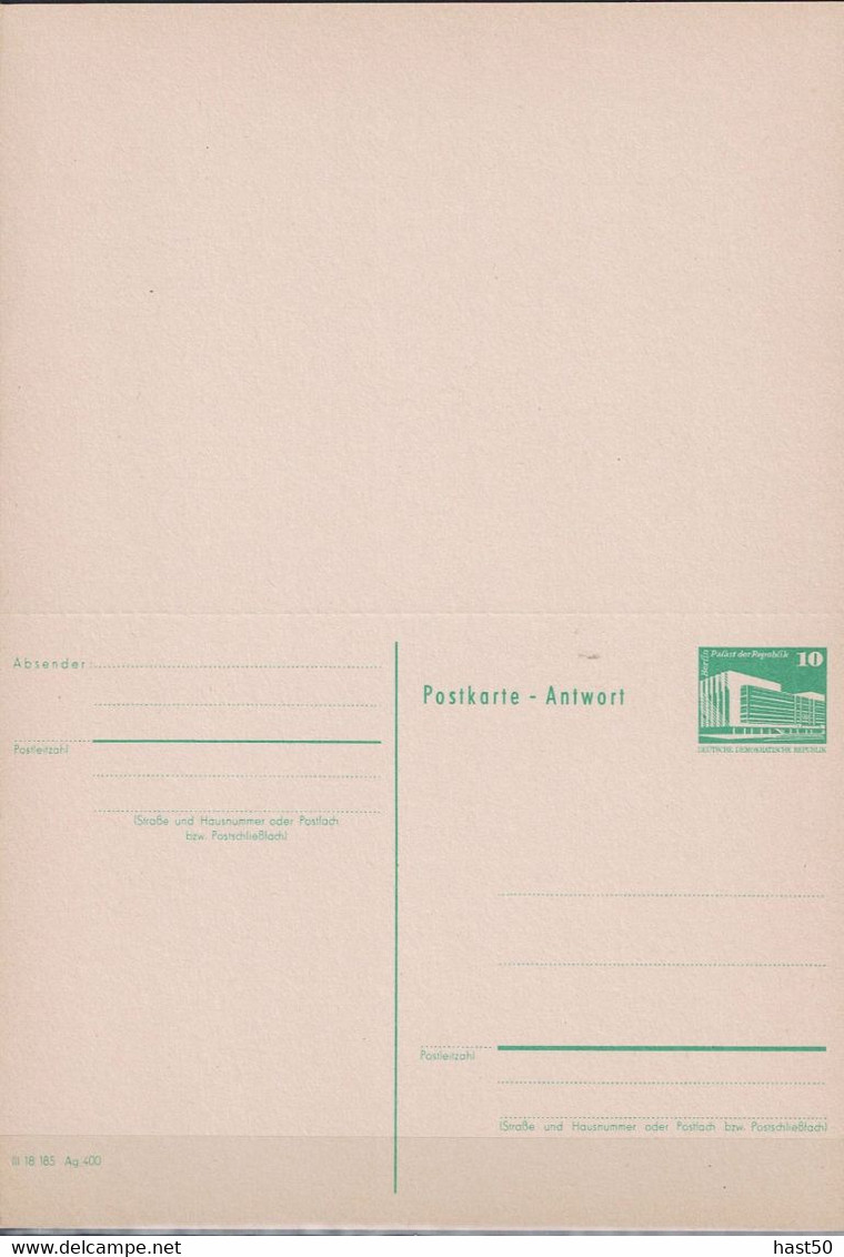 DDR GDR RDA - Antwortpostkarte (MiNr: P 85) 1982 - Wie Ausgegeben - Postcards - Mint