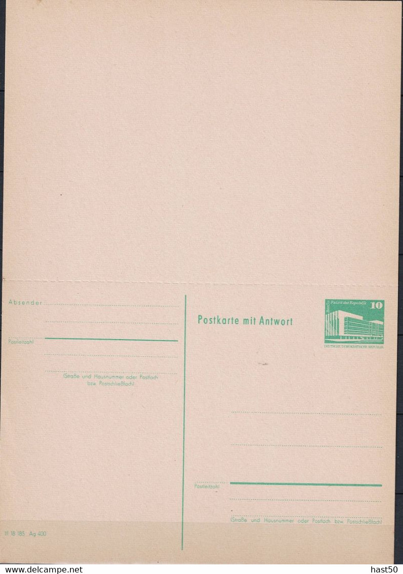 DDR GDR RDA - Antwortpostkarte (MiNr: P 85) 1982 - Wie Ausgegeben - Postkarten - Ungebraucht